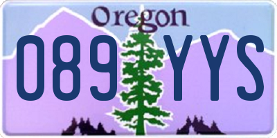 OR license plate 089YYS