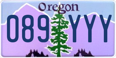 OR license plate 089YYY