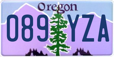 OR license plate 089YZA