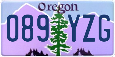 OR license plate 089YZG