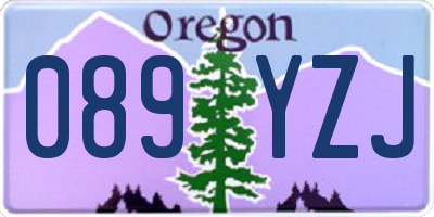 OR license plate 089YZJ