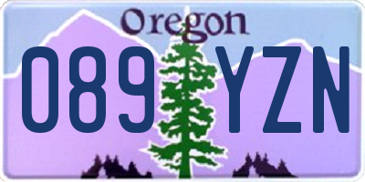 OR license plate 089YZN