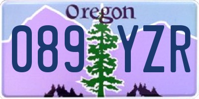 OR license plate 089YZR
