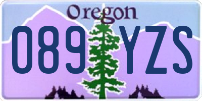 OR license plate 089YZS