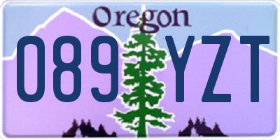 OR license plate 089YZT