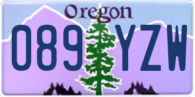 OR license plate 089YZW