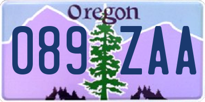 OR license plate 089ZAA