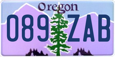 OR license plate 089ZAB