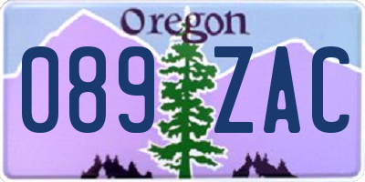OR license plate 089ZAC