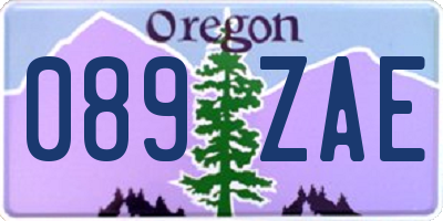OR license plate 089ZAE