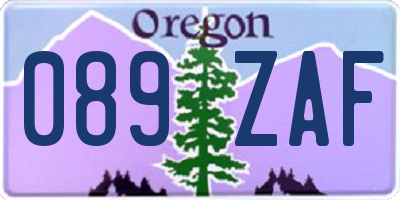 OR license plate 089ZAF