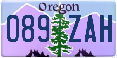OR license plate 089ZAH