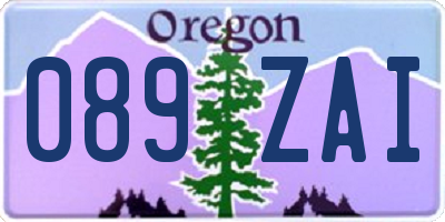 OR license plate 089ZAI