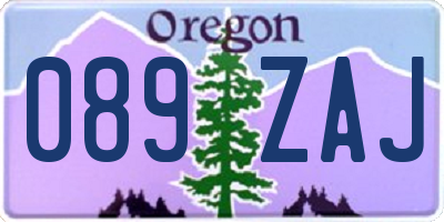 OR license plate 089ZAJ