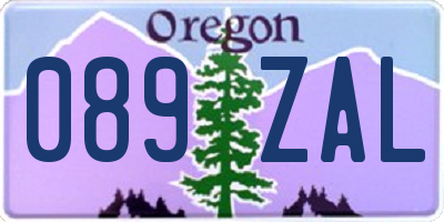 OR license plate 089ZAL