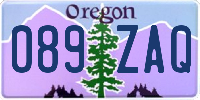 OR license plate 089ZAQ