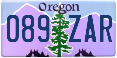 OR license plate 089ZAR