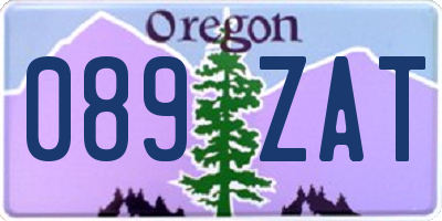 OR license plate 089ZAT