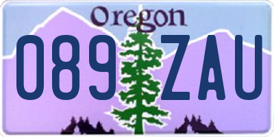 OR license plate 089ZAU