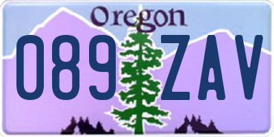 OR license plate 089ZAV