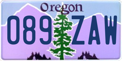OR license plate 089ZAW