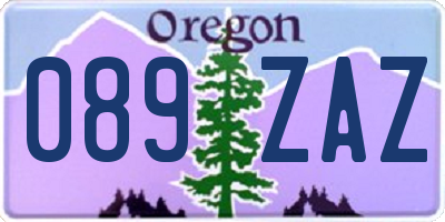 OR license plate 089ZAZ