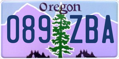 OR license plate 089ZBA