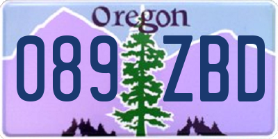 OR license plate 089ZBD