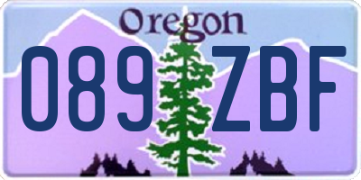 OR license plate 089ZBF