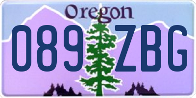 OR license plate 089ZBG