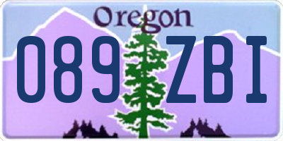 OR license plate 089ZBI