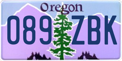 OR license plate 089ZBK