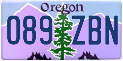 OR license plate 089ZBN