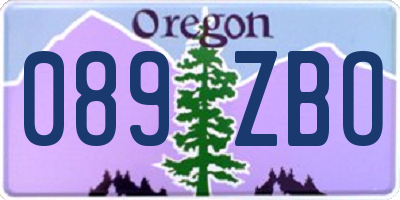 OR license plate 089ZBO