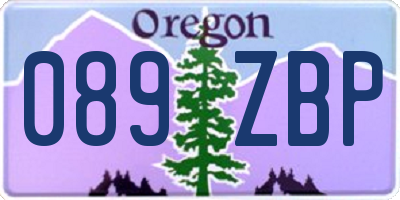 OR license plate 089ZBP