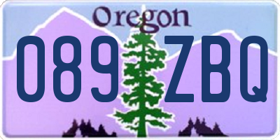 OR license plate 089ZBQ
