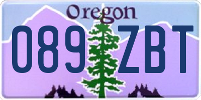 OR license plate 089ZBT