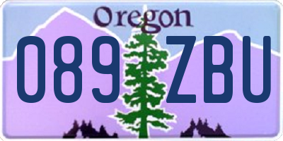 OR license plate 089ZBU