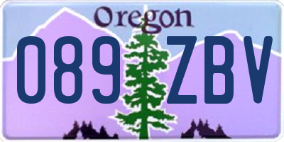 OR license plate 089ZBV