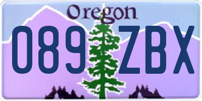OR license plate 089ZBX