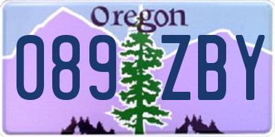 OR license plate 089ZBY