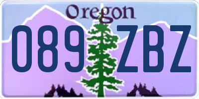 OR license plate 089ZBZ