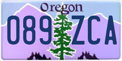 OR license plate 089ZCA