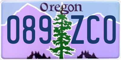 OR license plate 089ZCO