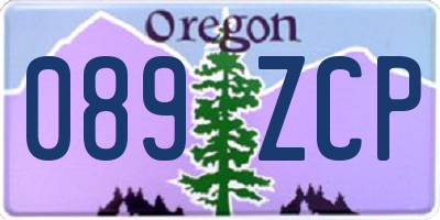 OR license plate 089ZCP