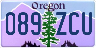 OR license plate 089ZCU