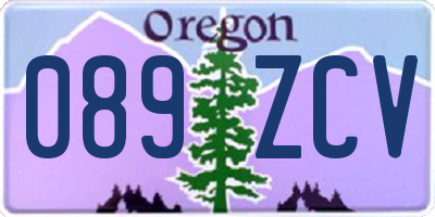 OR license plate 089ZCV