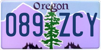 OR license plate 089ZCY