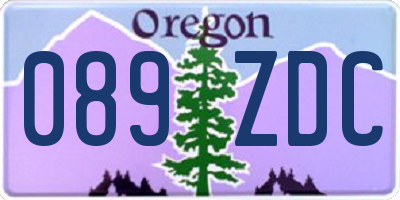 OR license plate 089ZDC