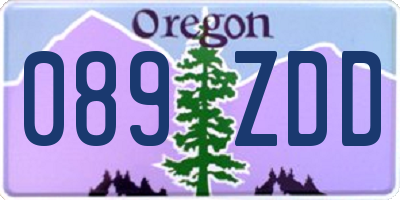 OR license plate 089ZDD